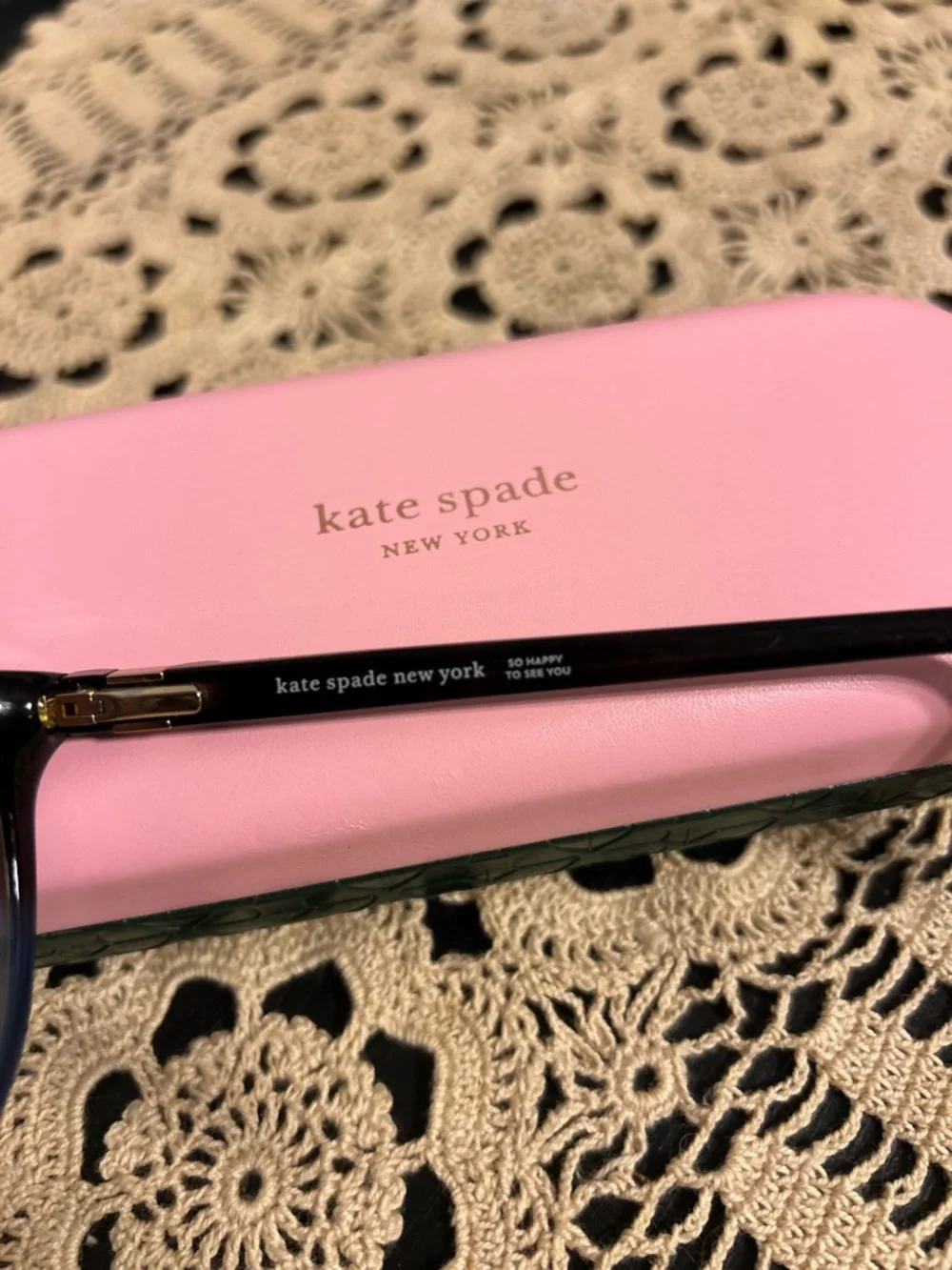 Kate Spade Jalinda black-to-blue gradient cat-eye prescription eyeglasses. - Picture 7 of 10